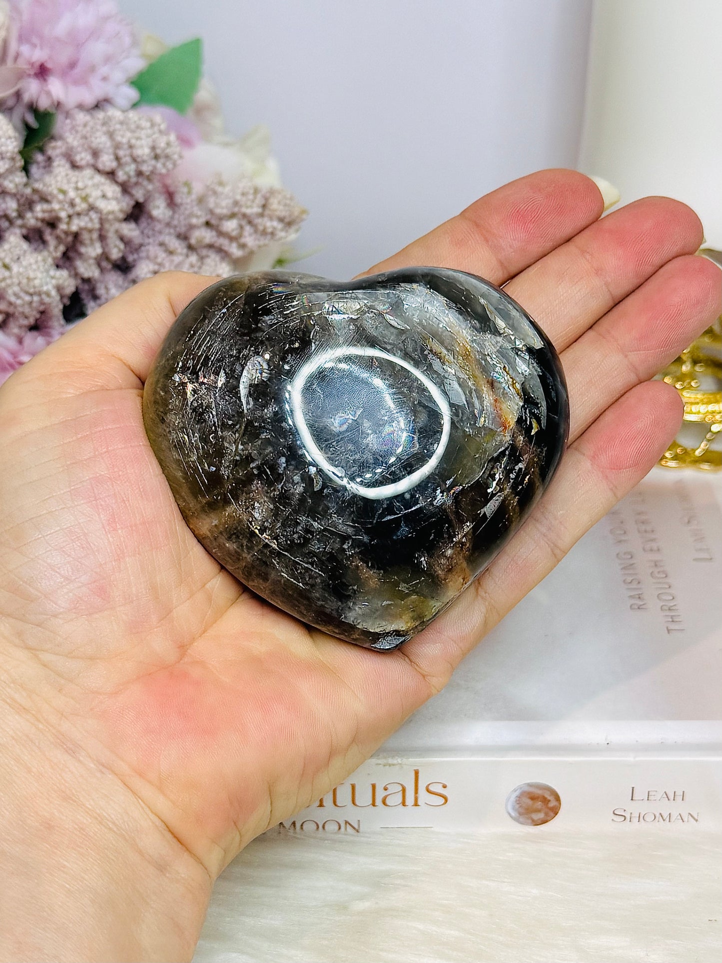 Black Moonstone Puffy Heart 243g