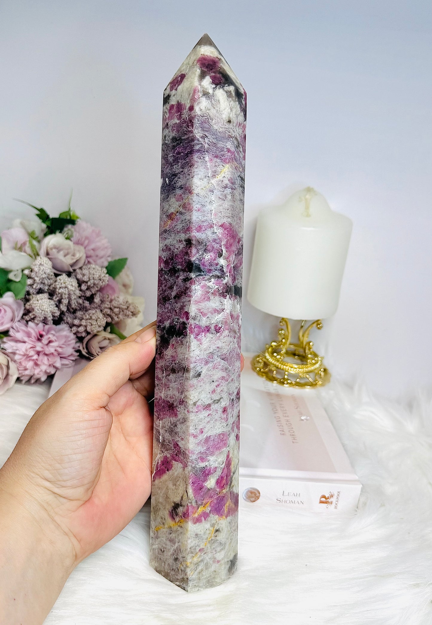 Huge Pink Tourmaline Tower 30cm 1.03KG