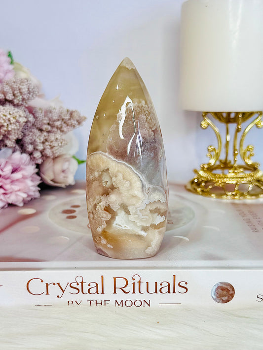 Flower Agate Carved Flame | Freeform 10cm