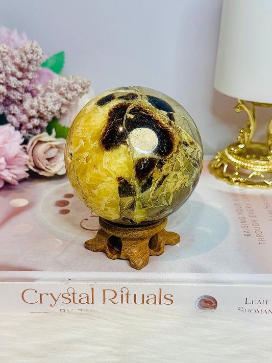 Large Septarian Sphere on Stand 530g