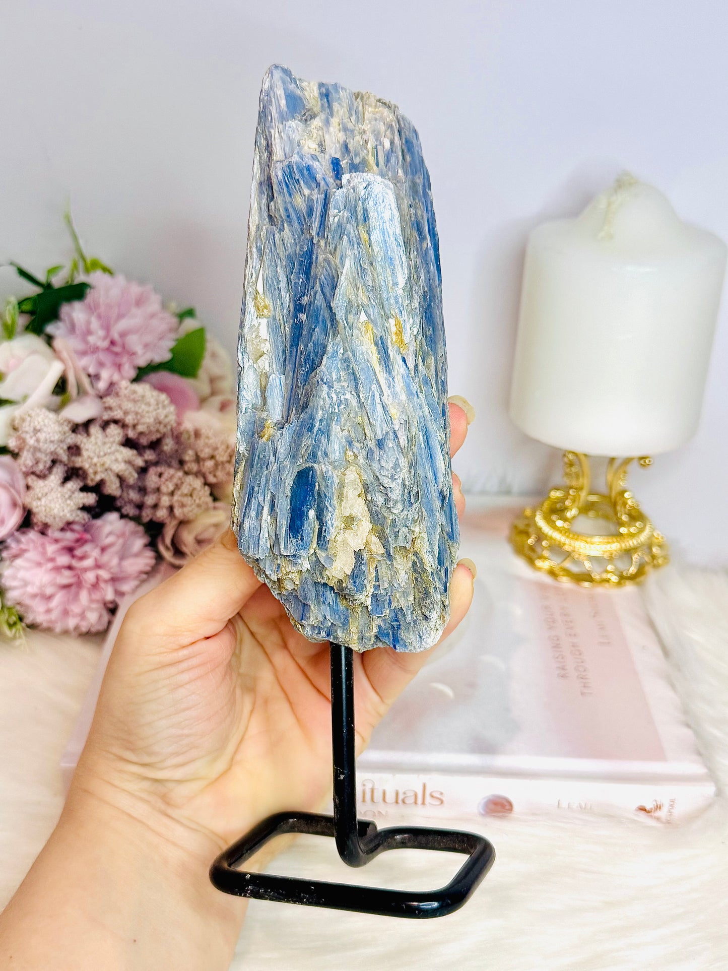Large Blue Kyanite Specimen On Stand 22cm