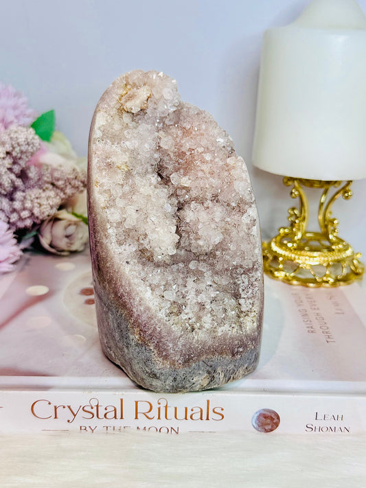 Pink Amethyst Natural Large Druzy Freeform From Brazil 1.02KG 14cm From Brazil