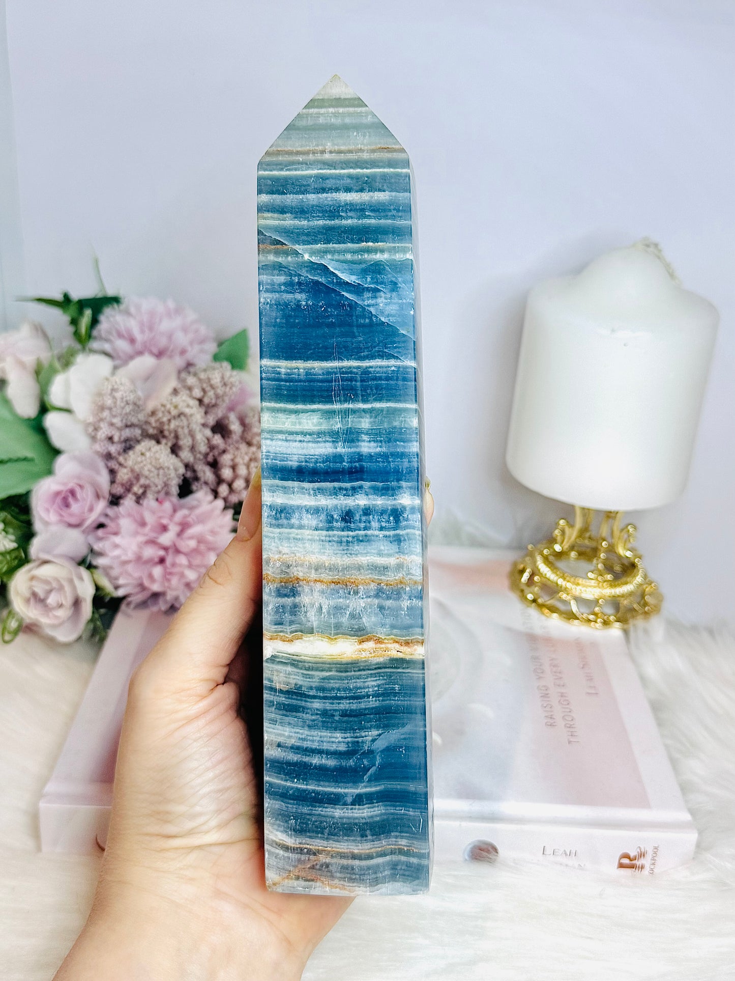 Large Blue Onyx Generator | Tower 21.5cm 728g