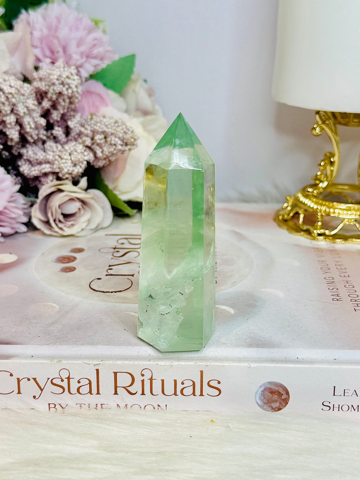High Grade Green Fluorite Tower 8cm