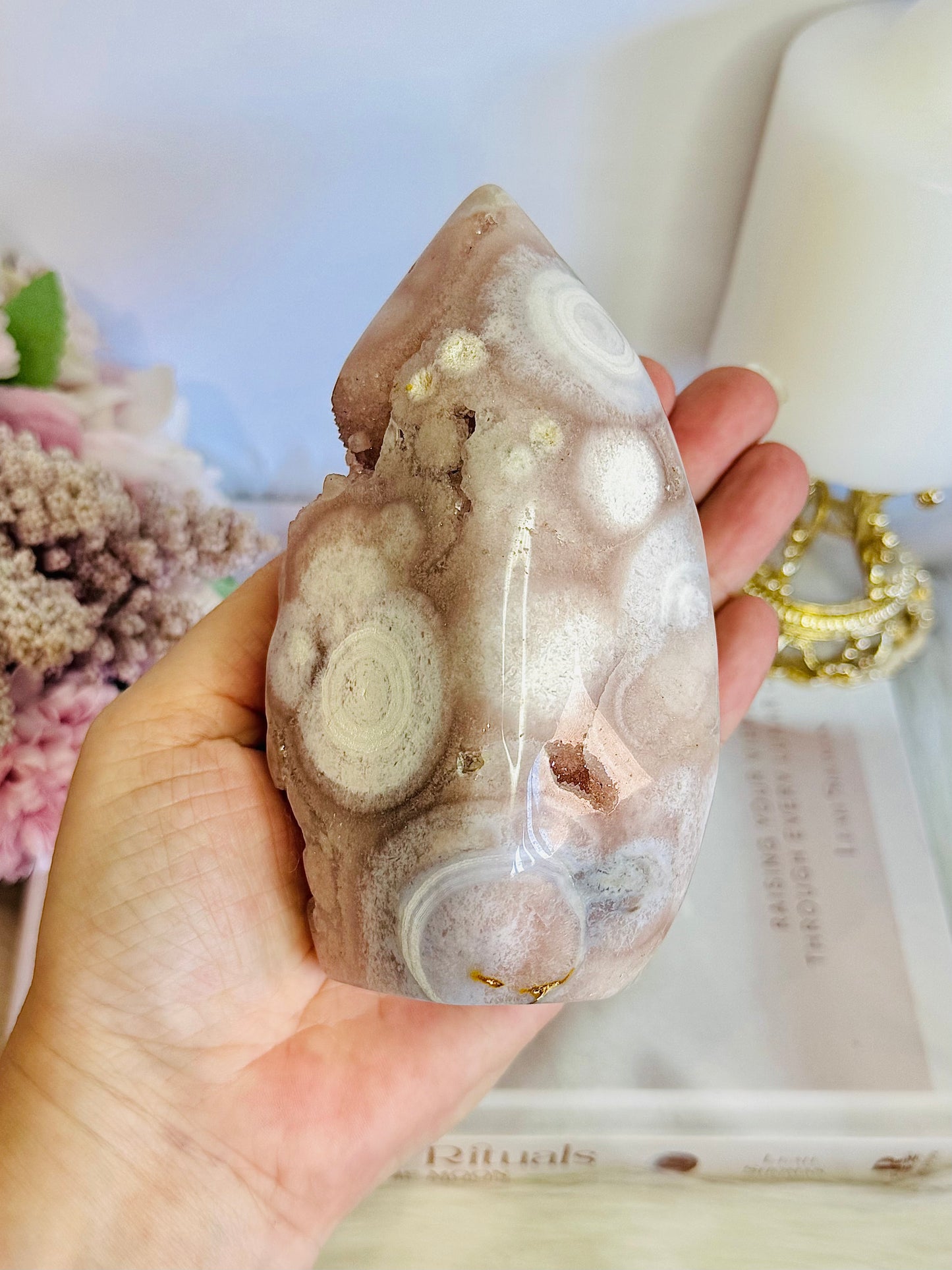 Stunning Unique Natural Polished Pink Amethyst Druzy Freeform 12.5cm 652grams