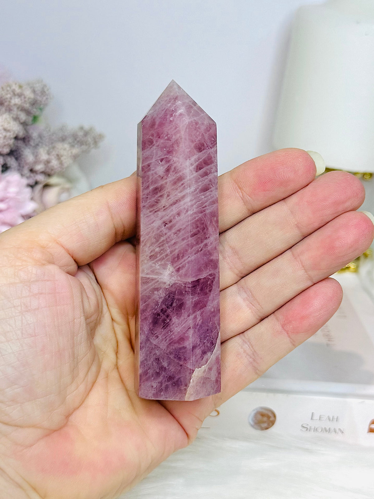 Lavender Rose Quartz Tower 10cm