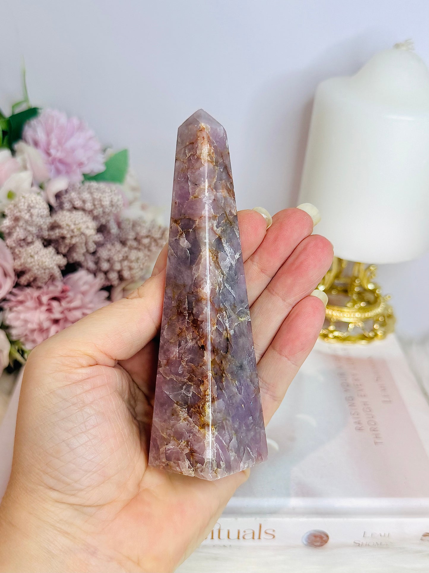 Lepidolite Obelisk Tower 12.5cm