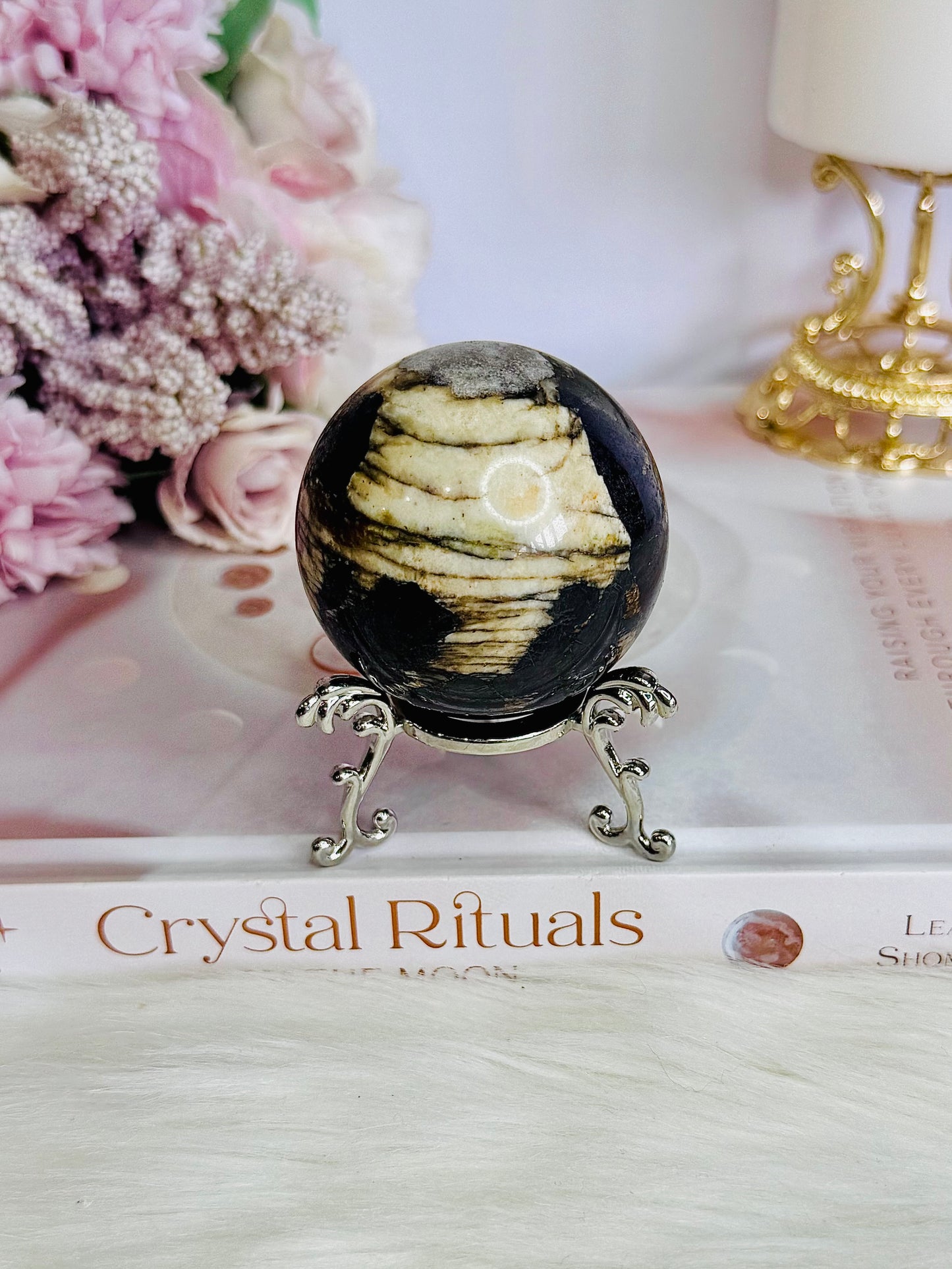 Rare Natural Purpurite Sphere On Stand 202grams