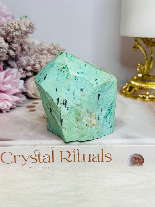 A Rare Stone ~ Chunky Natural Inca Turquoise Carved Freeform | Tower 7cm