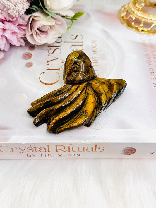 Tigers Eye Carved Octopus 9cm