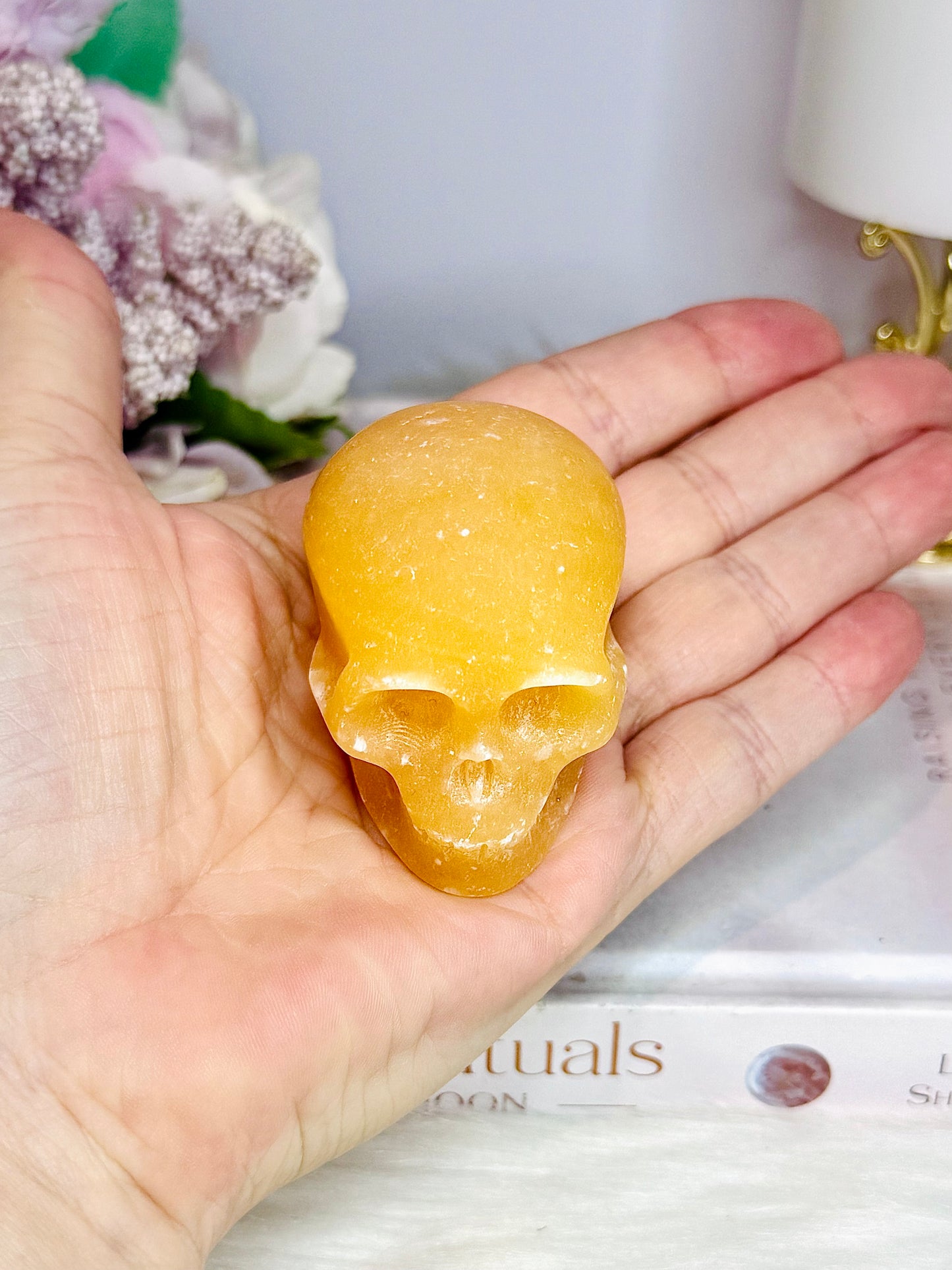 Orange Calcite Skull 6cm