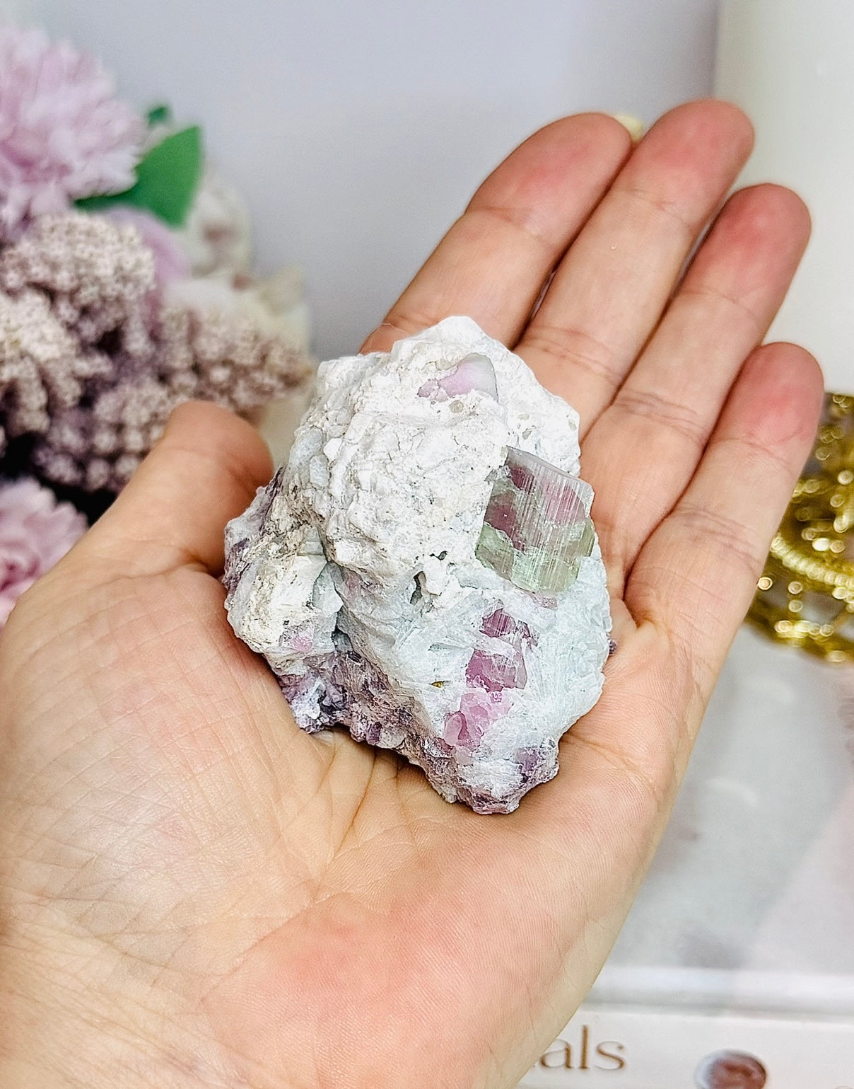 Rare Watermelon Tourmaline On Matrix Specimen 152g