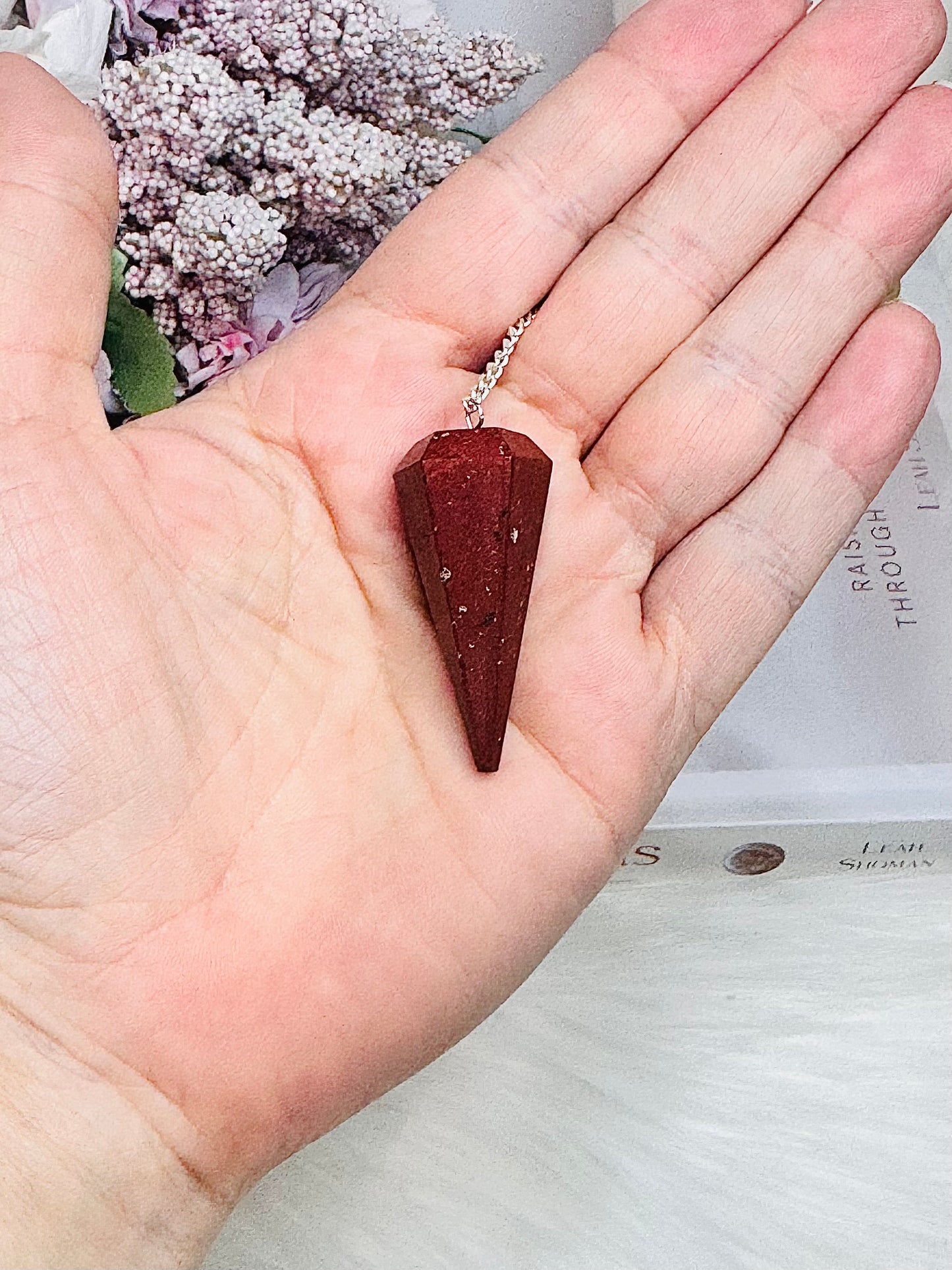 Natural Red Jasper Pendulum In Gift Bag