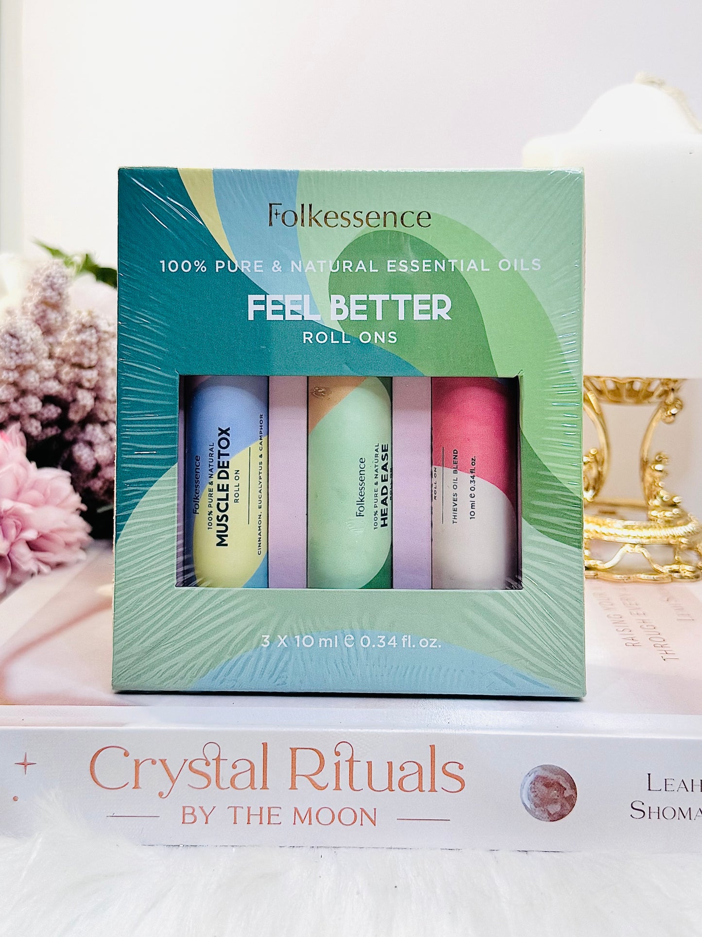Folkessence ‘Feel Better’ Gift Pack 3 Oils ~ Muscle Detox, Head Ease, Power Boost