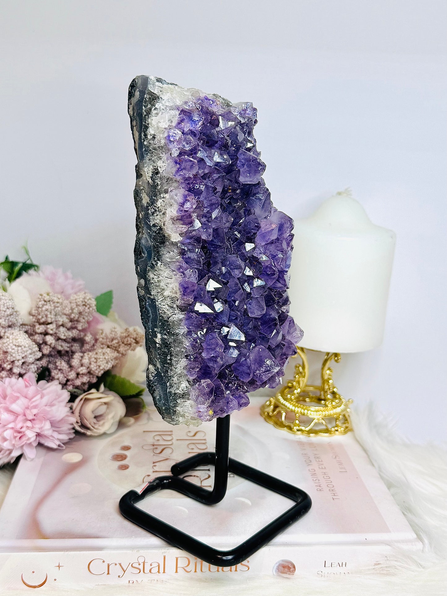 Large Amethyst Cluster Slab On Stand 21cm