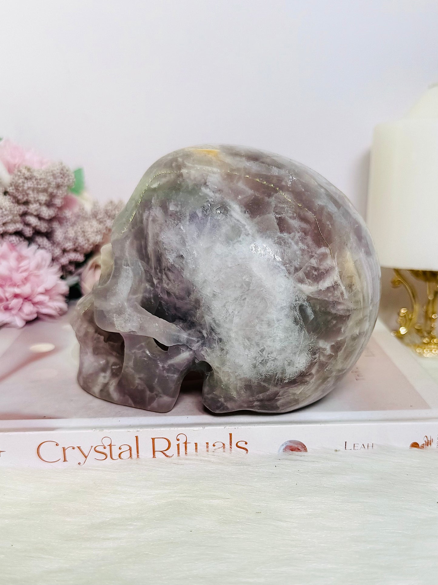 Huge 1.59KG Pastel Fluorite Carved Skull