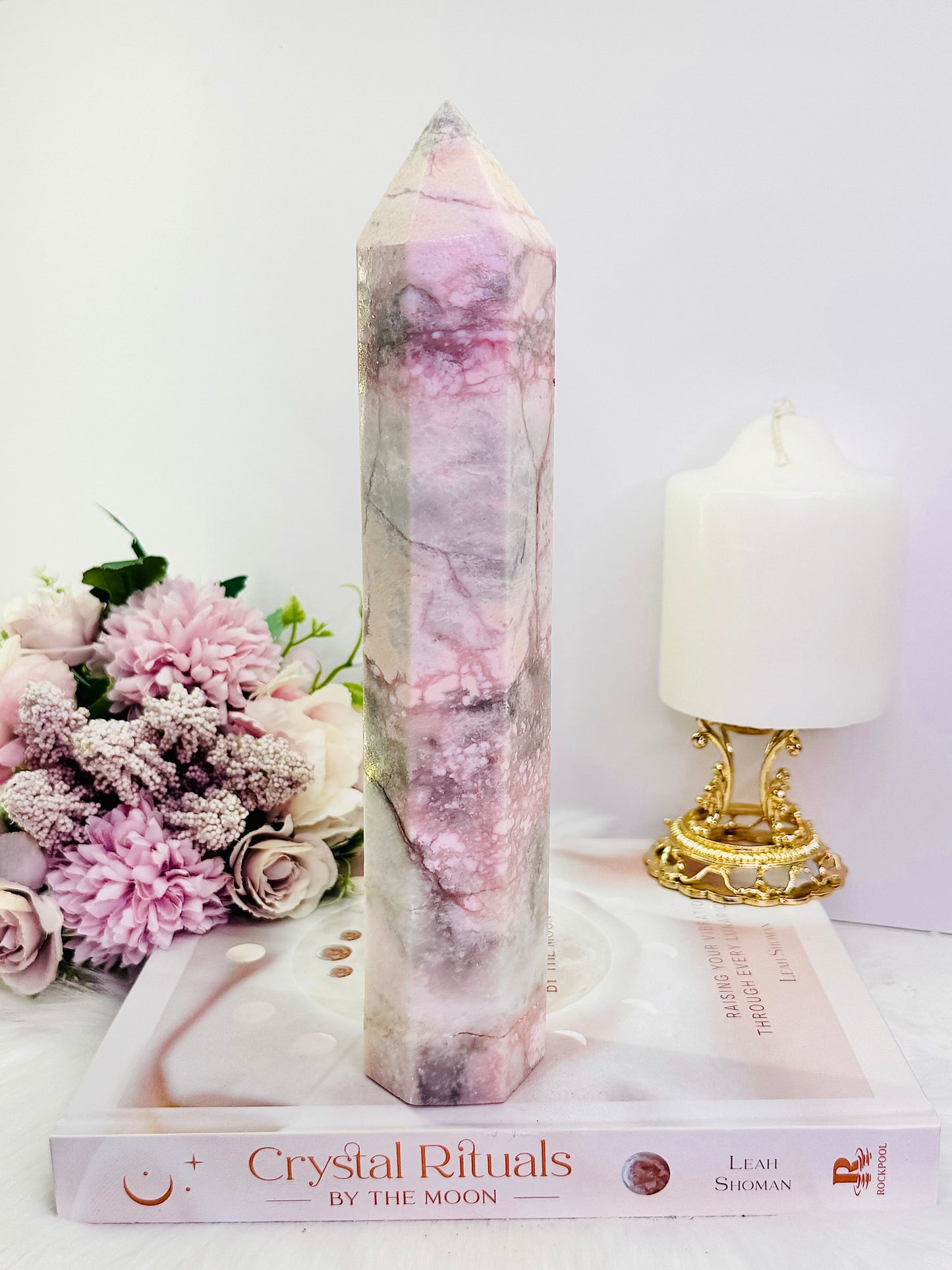 Classy & Absolutely Fabulous Large 24cm Pink Opal Tower Simply Gorgeous