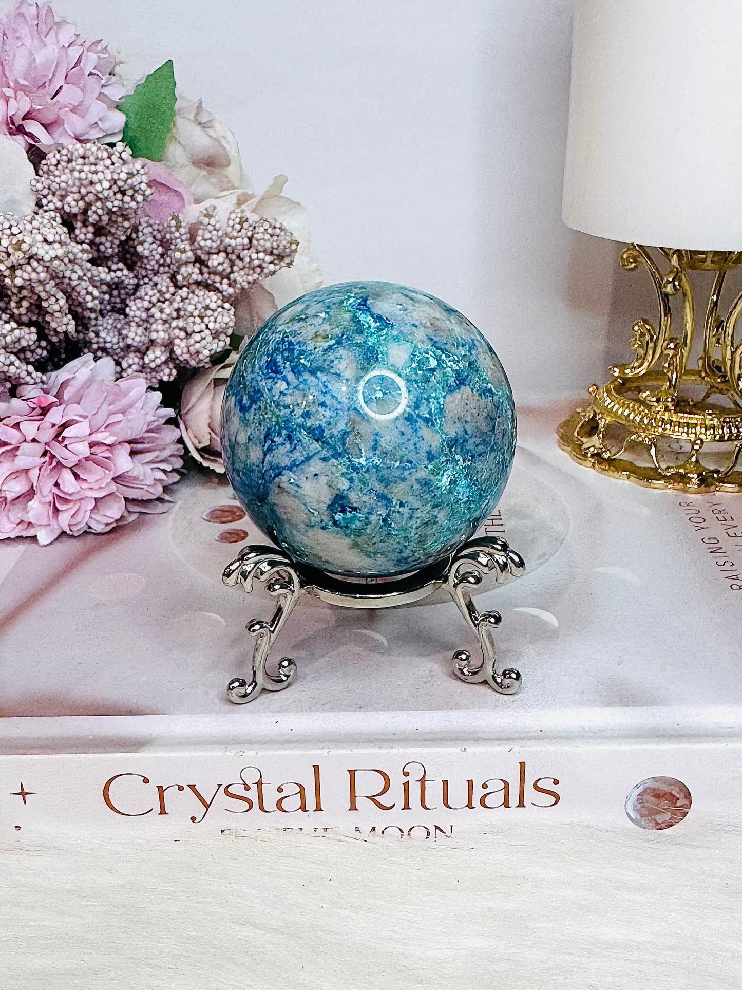 Chrysocolla Sphere On Stand 191grams