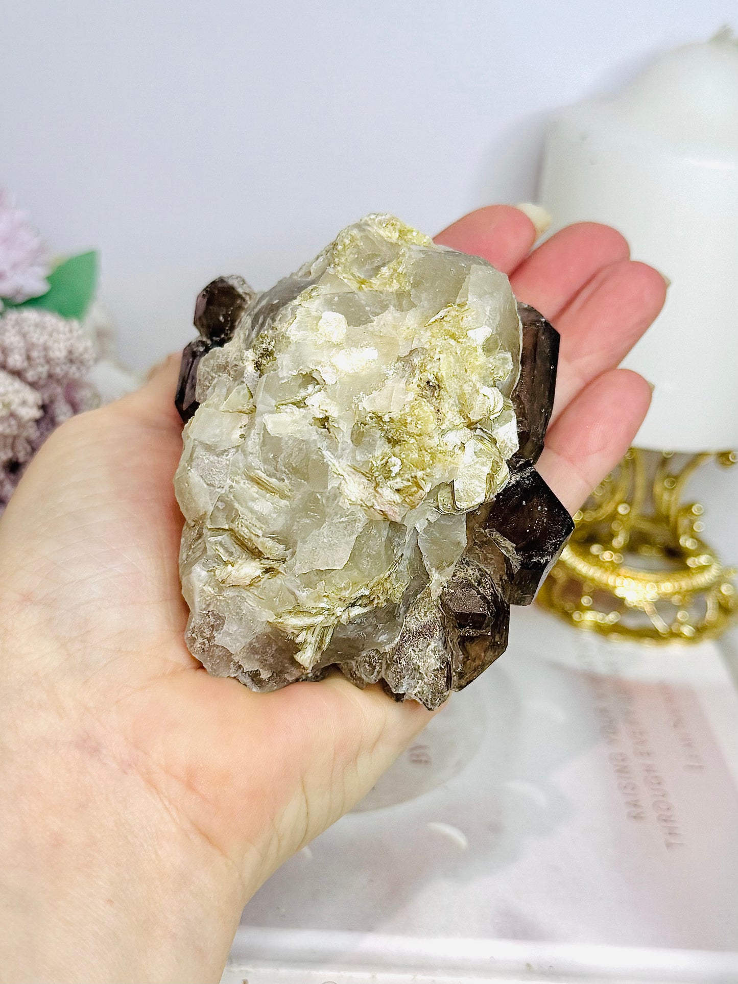 Natural Elestial Alligator Quartz Specimen 397g
