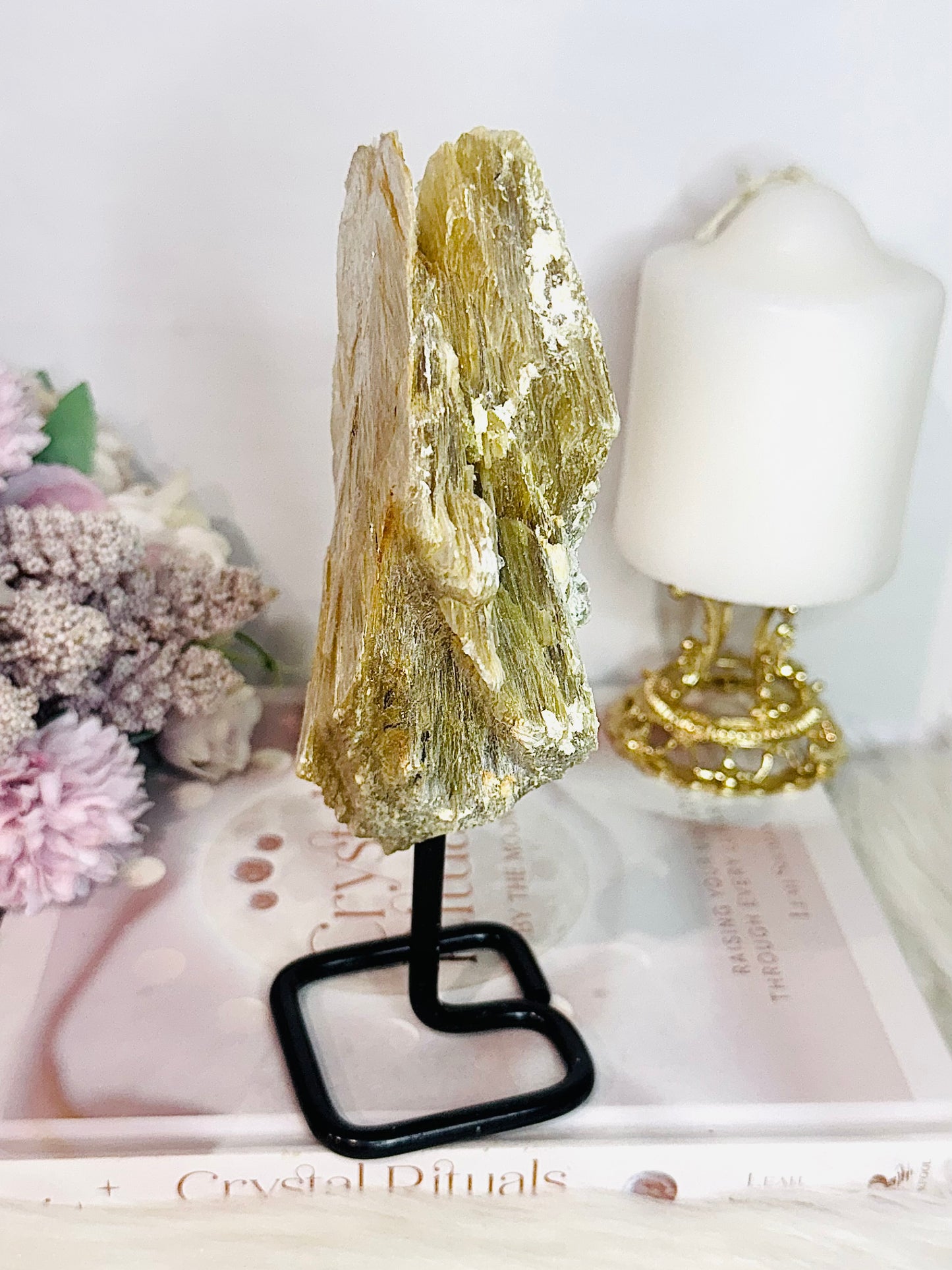 Large Natural Gold Mica Specimen On Stand 20cm 545grams