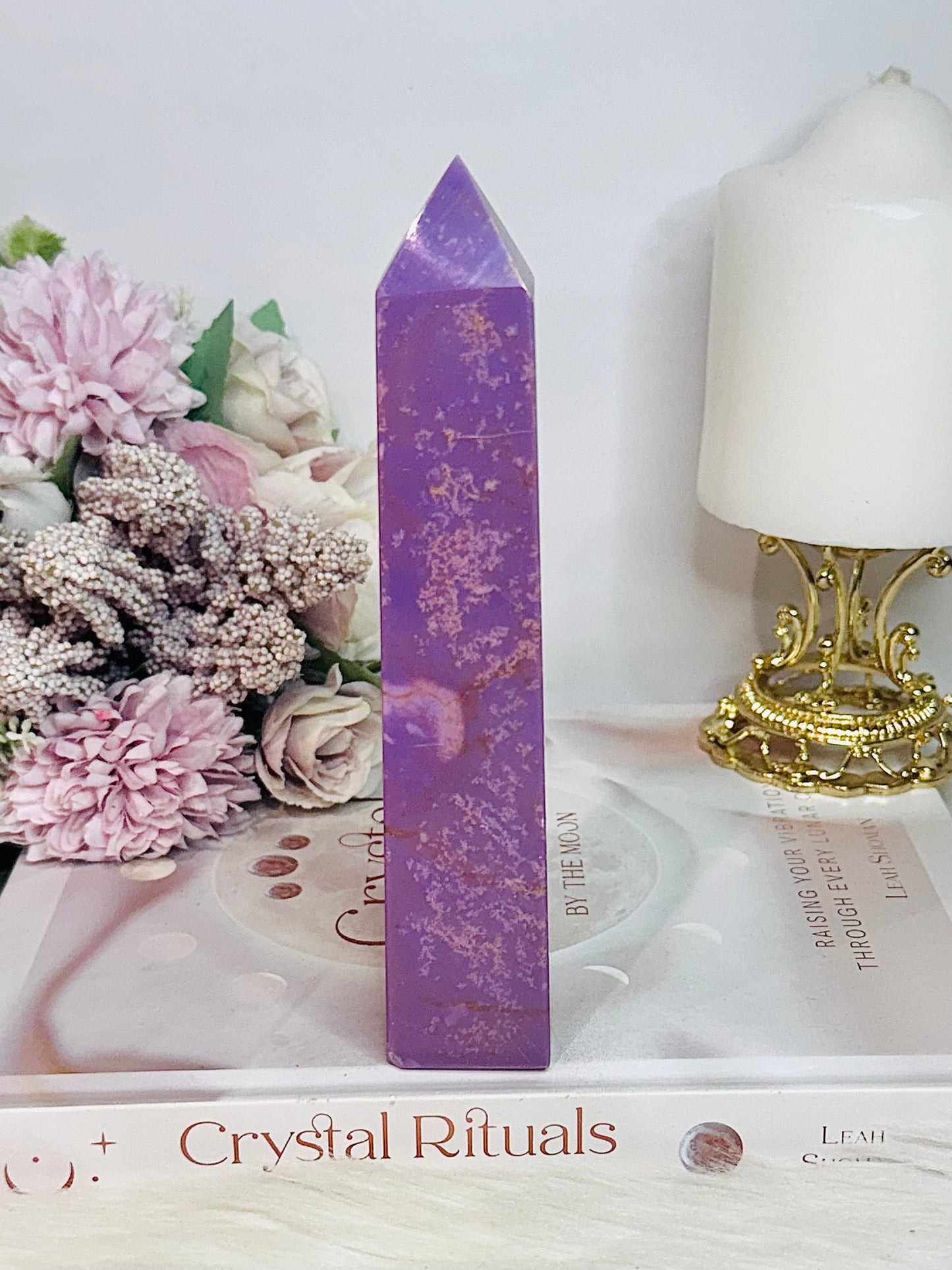 High Grade Rare Natural Phosphosiderite Carved Tower From USA 16cm