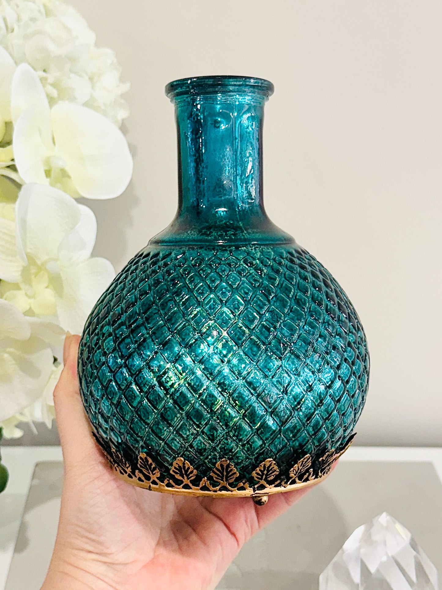 Glass Lantern Led Antique Mystique 18.5cm