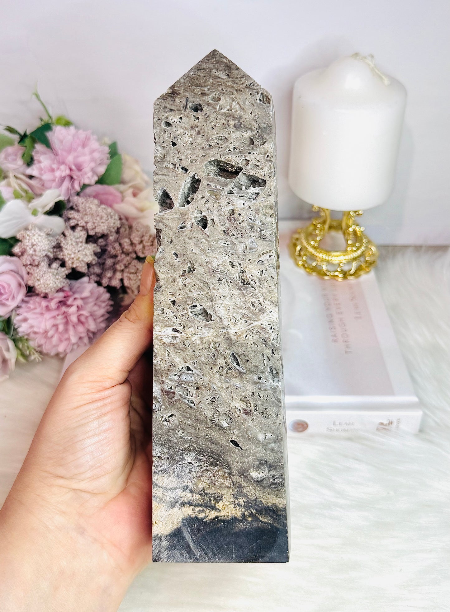 Large Sphalerite Druzy Tower 22cm