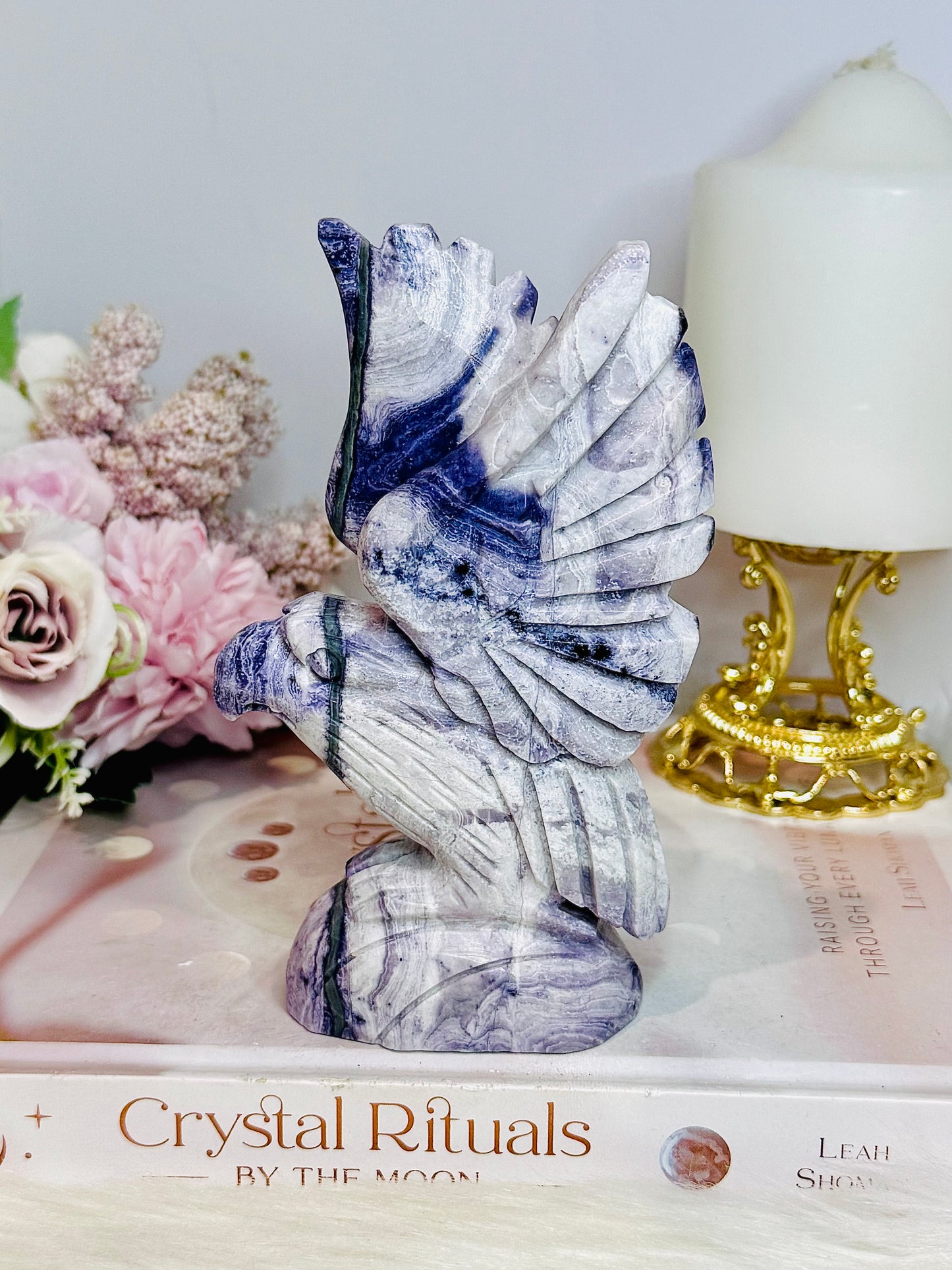 Large Tiffany Stone (Opalised Fluorite) Carved Eagle | Bird 14cm 504g