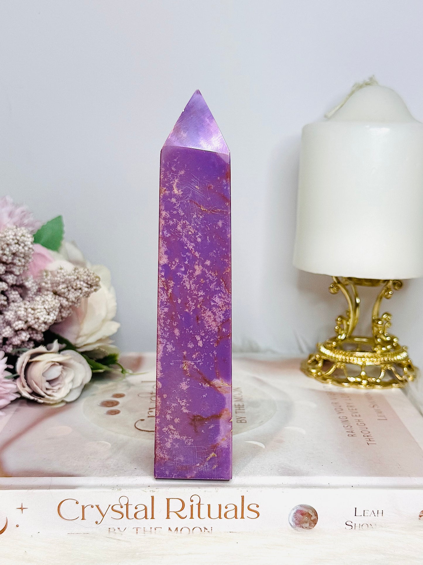 High Grade Rare Natural Phosphosiderite Carved Tower From USA 16cm