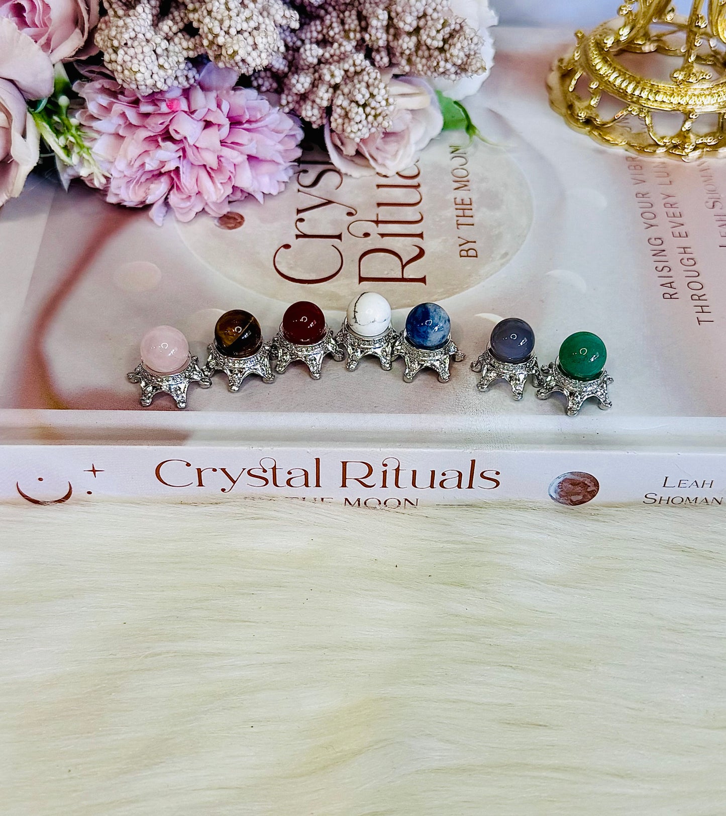 Set of 7 Mini Chakra Spheres On Stands