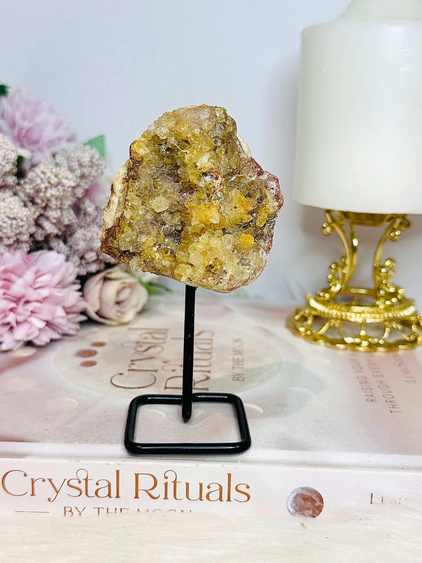 Druzy Pink Amethyst Geode On Stand 11cm