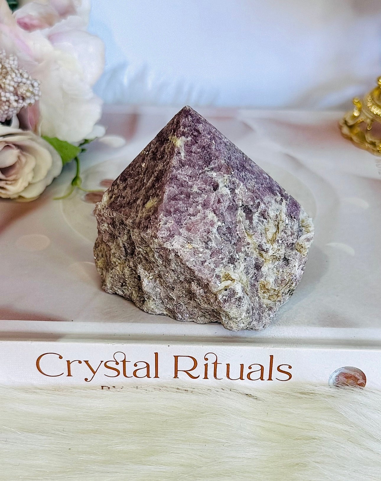 Beautiful Natural Lepidolite | Purple Mica Rough Chunky Tower | Point