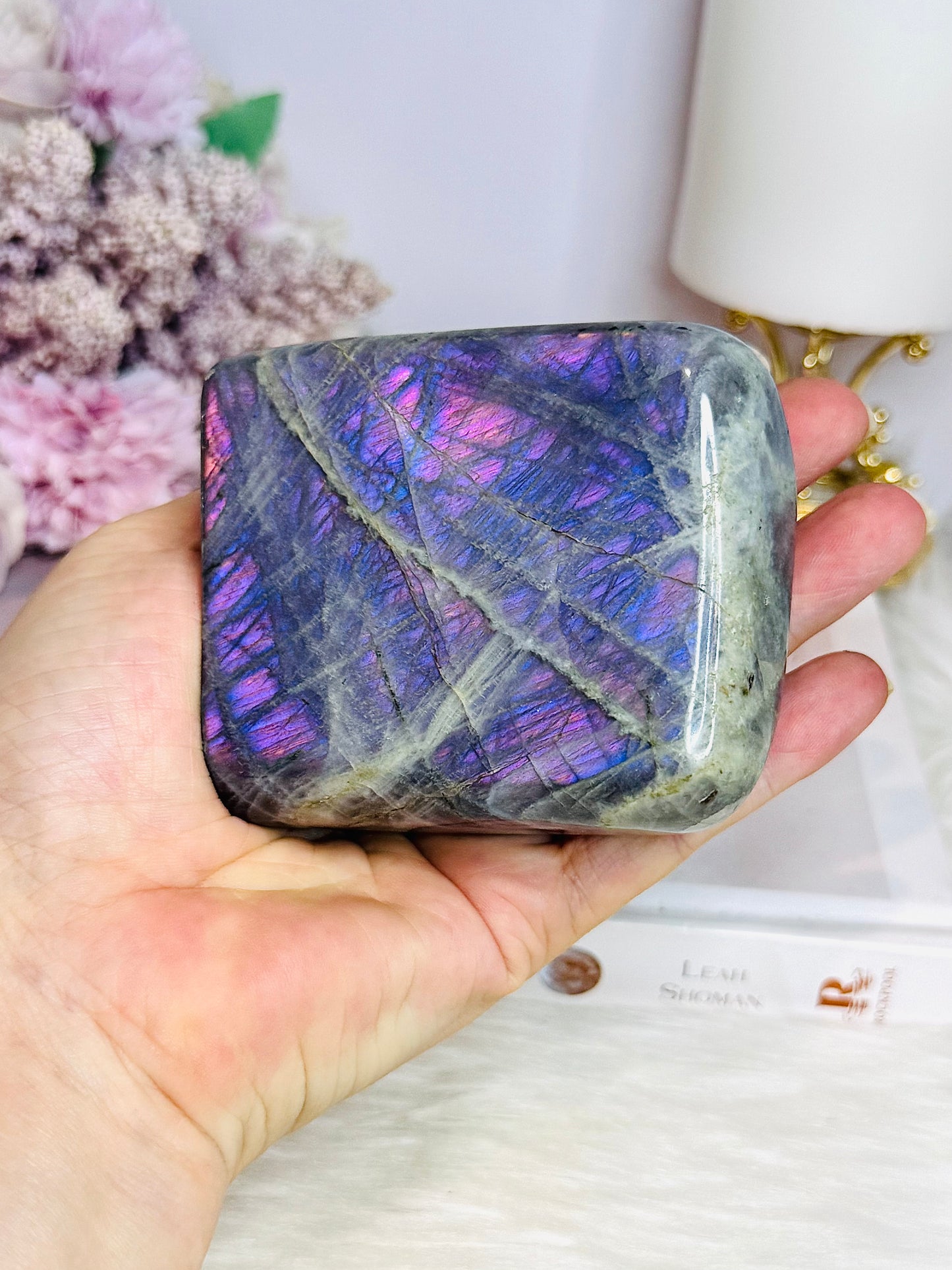Large Labradorite Freeform with Pink & Purple Flash 8cm 451g