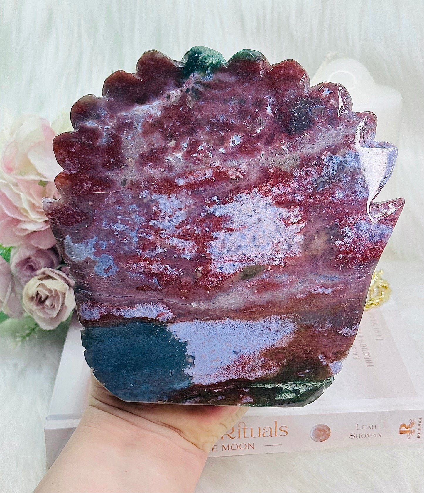 Positivity & Inspiration ~ Wow! Fabulous Huge 1.09KG 18cm Ocean Jasper Perfectly Carved Peacock