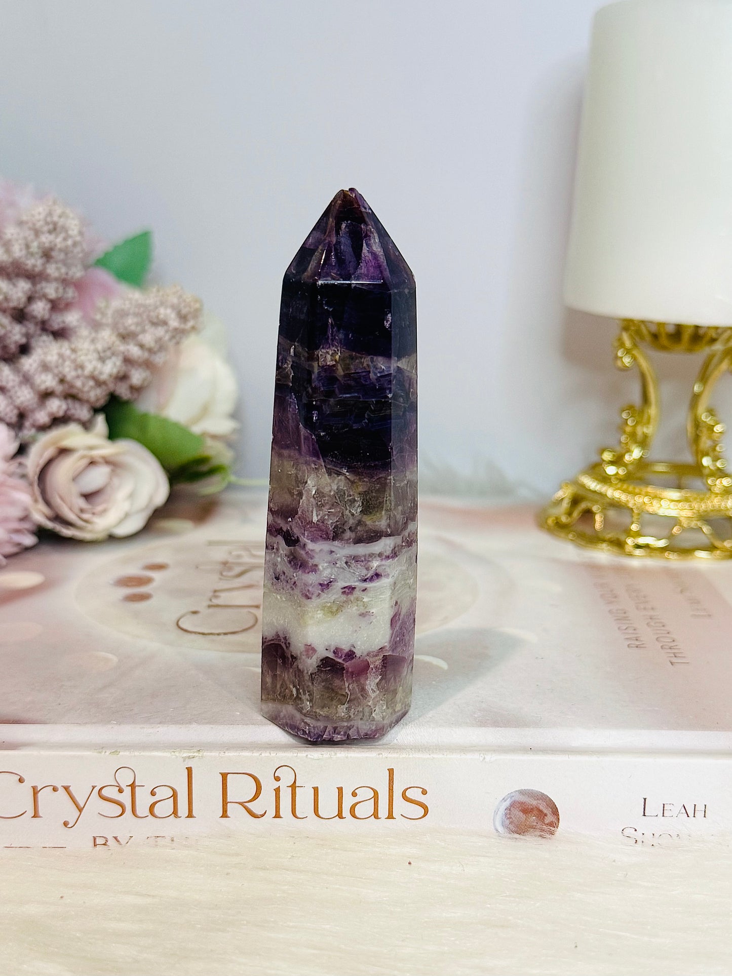 Purple Fluorite Tower (Chip on tip) 9.5cm