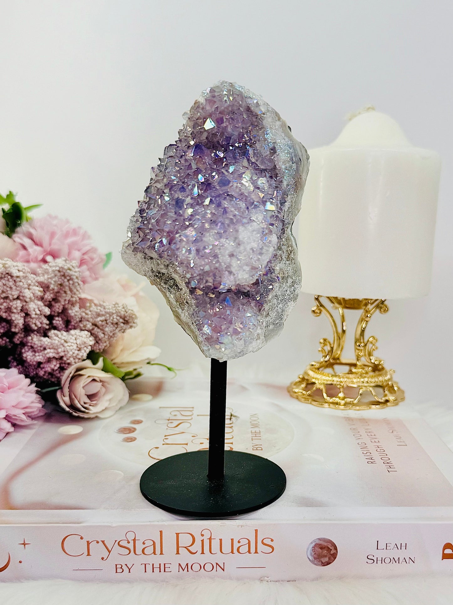 Large Angel Aura Amethyst Cluster on Stand From Brazil 16cm