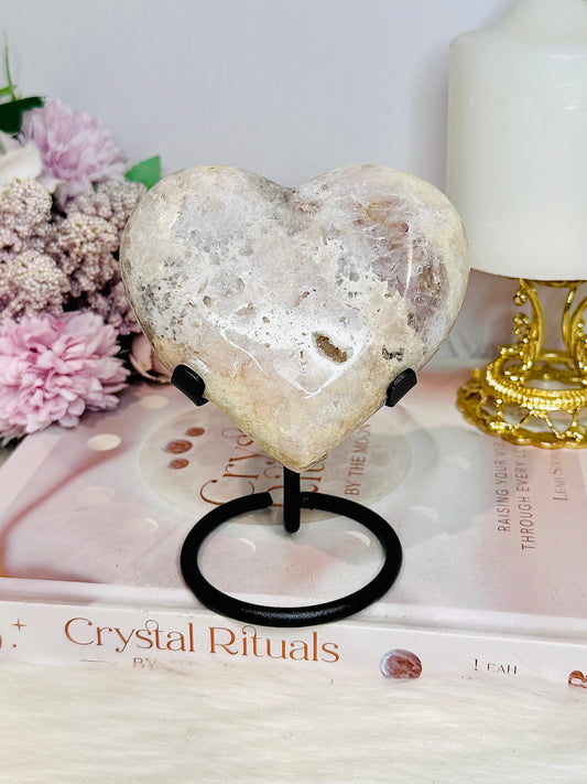 Pink Amethyst Chunky Heart On Stand 381g