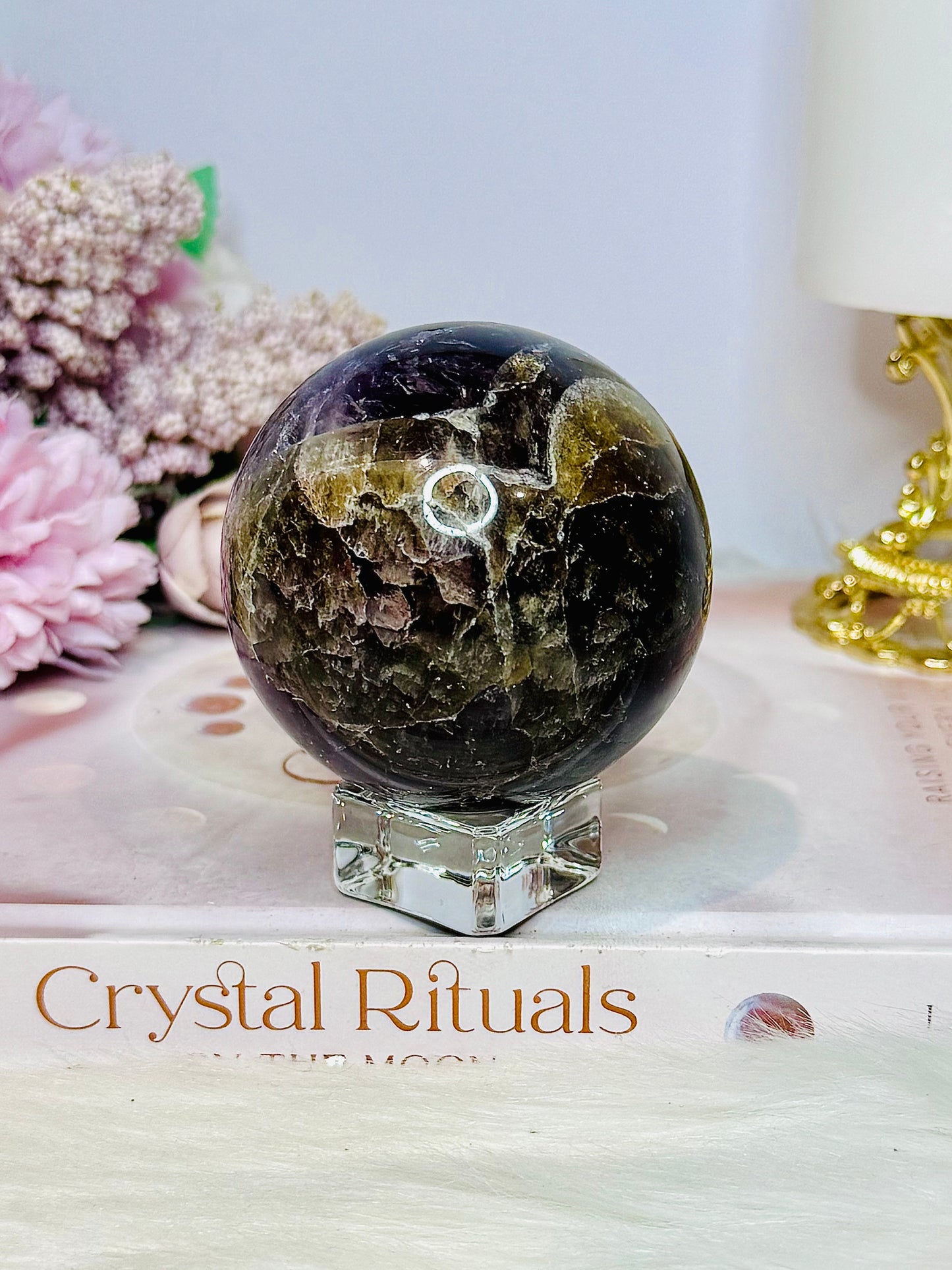 Rare Super Seven Sphere on Stand From Brazil Large 355g