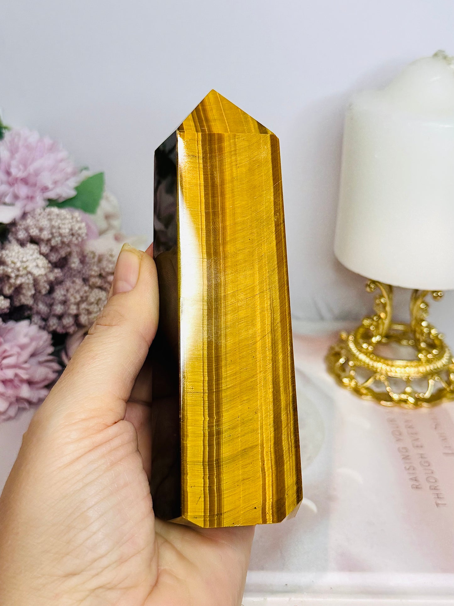 Tigers Eye Large Chunky Tower Full Of Flash 14cm