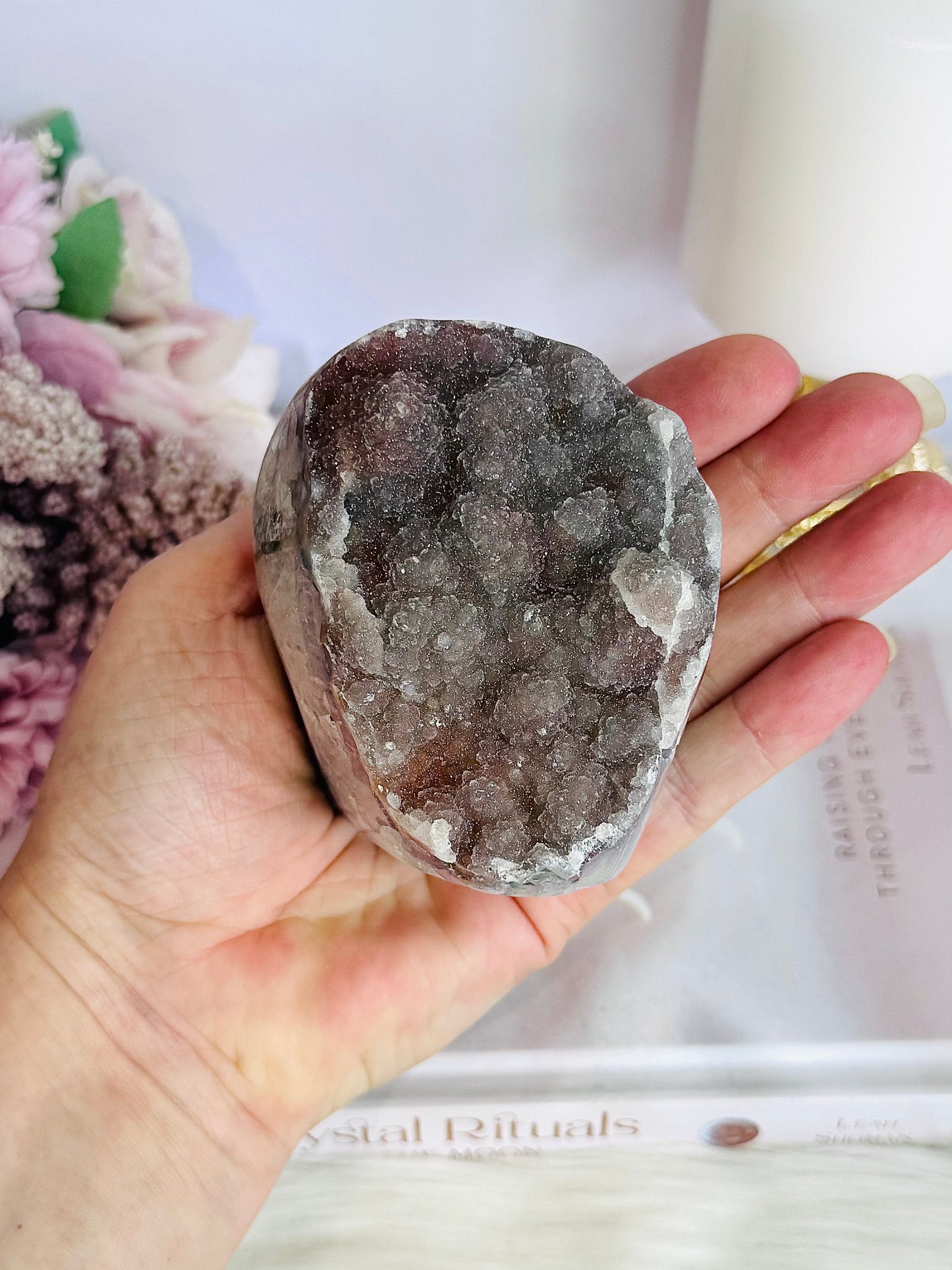 Galaxy Amethyst Base Cut Cluster From Brazil 8cm