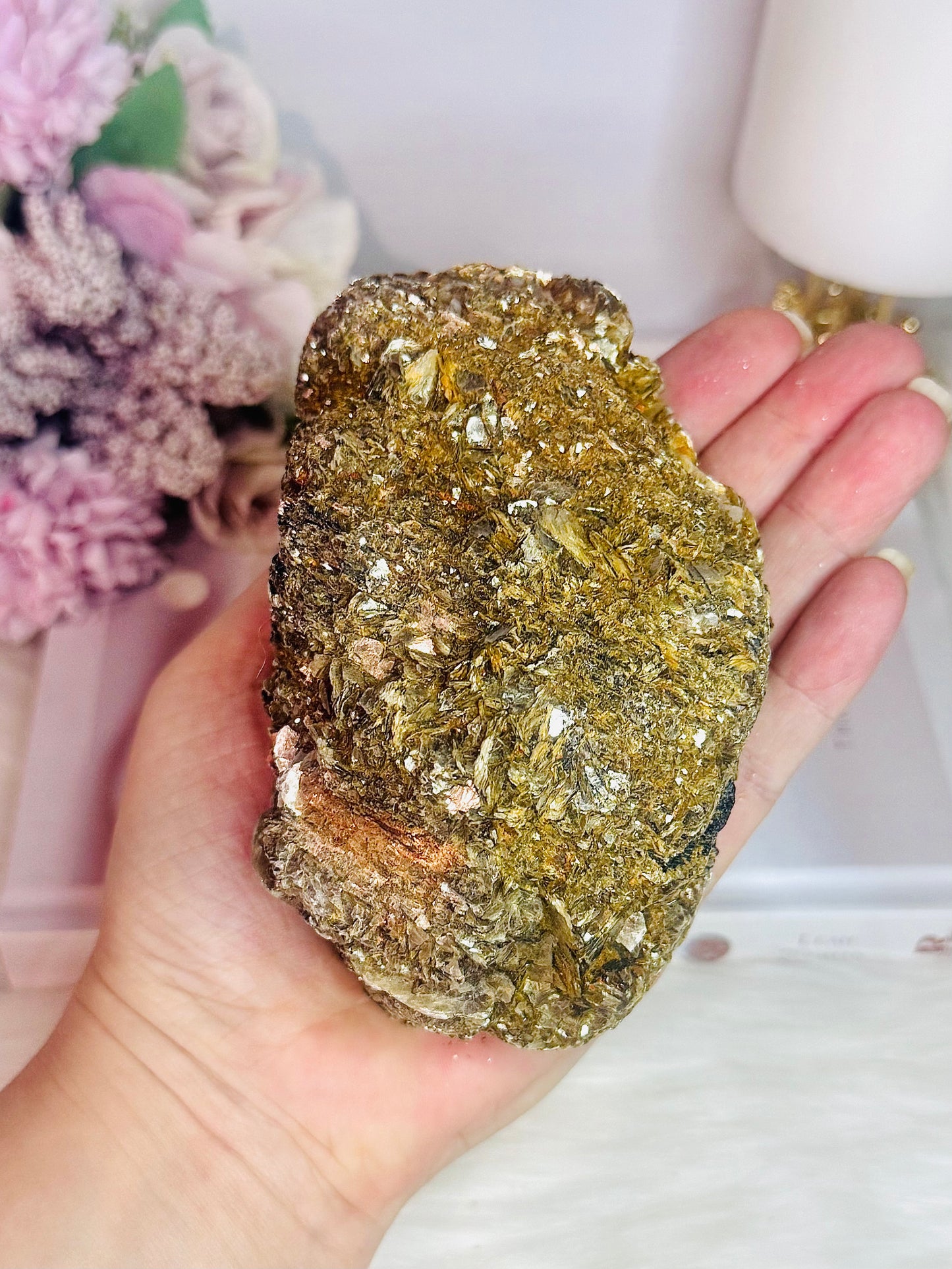 For Protection ~ Natural Large Black Tourmaline in Gold Mica Specimen 790grams