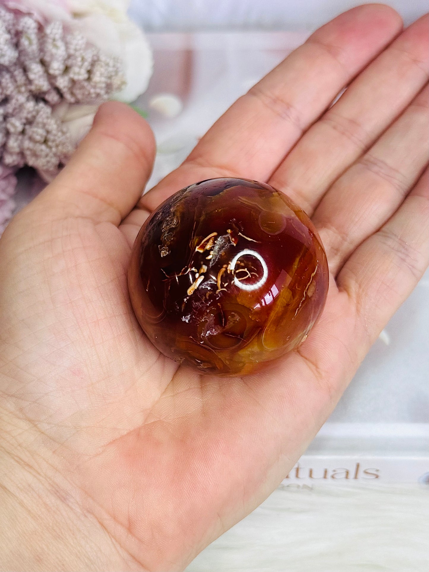 Carnelian Sphere on Small Stand 5cm
