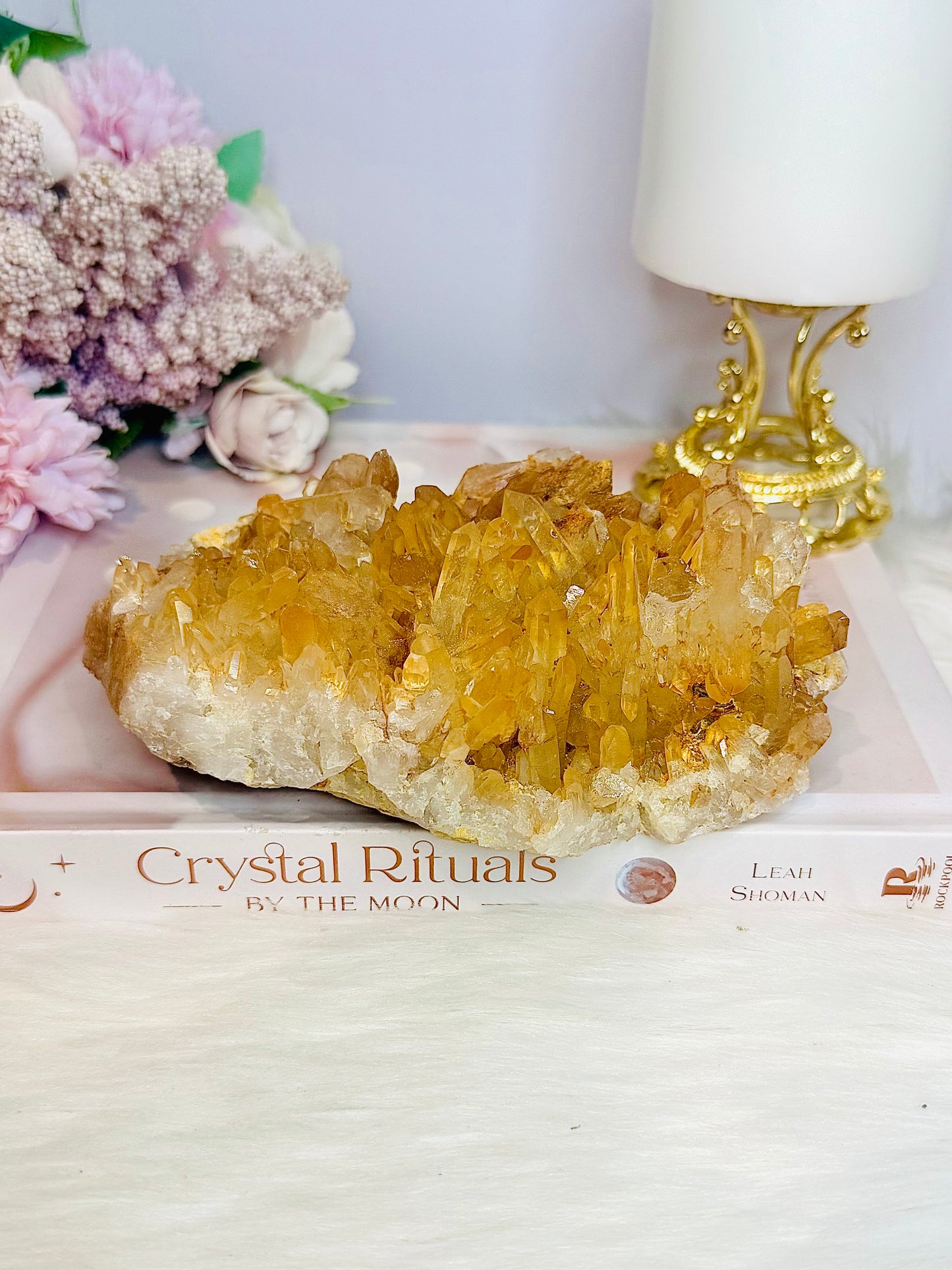 Natural Large Tangerine Quartz Specimen 634g