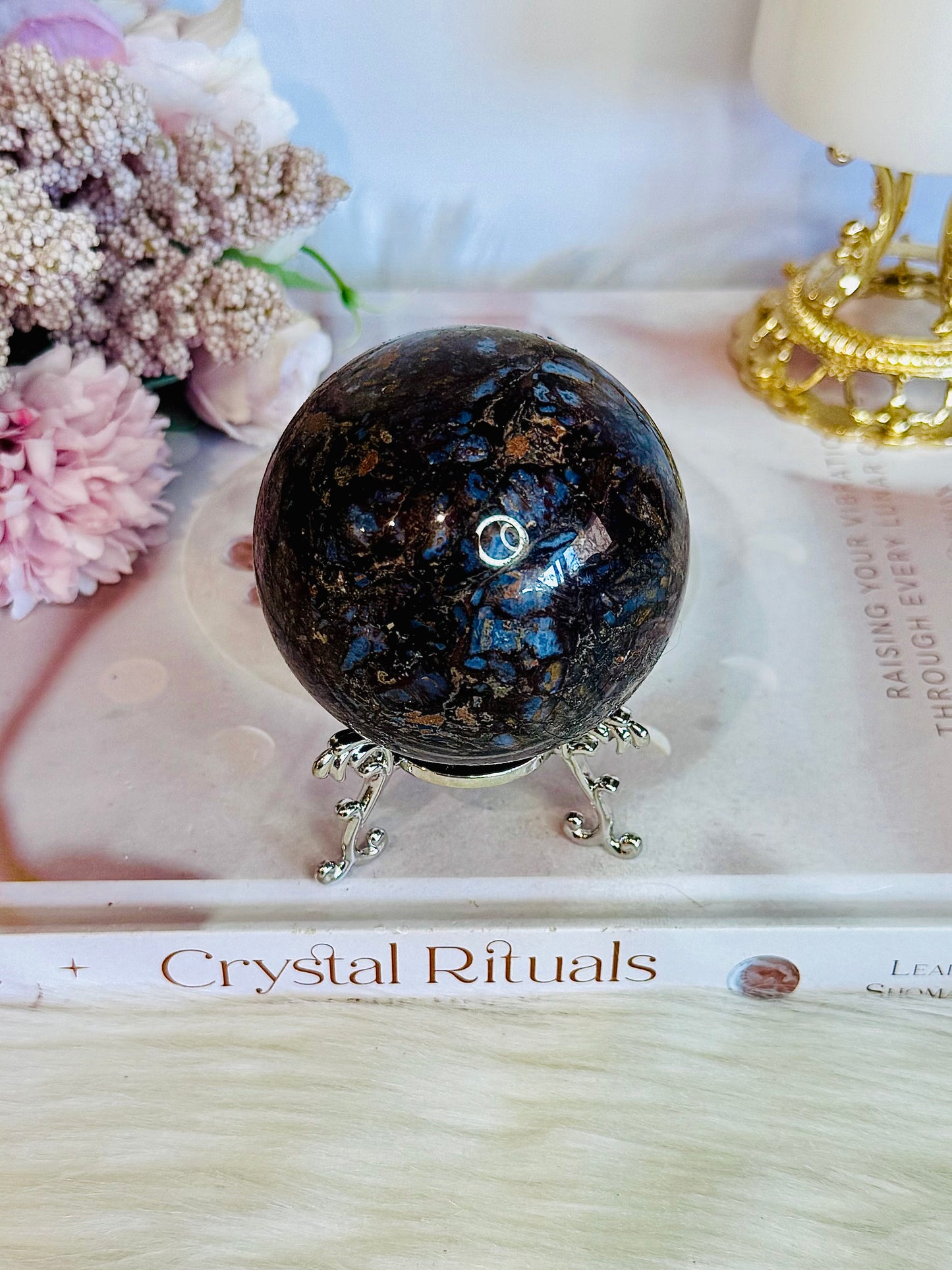 Natural Pietersite Sphere On Stand 326grams