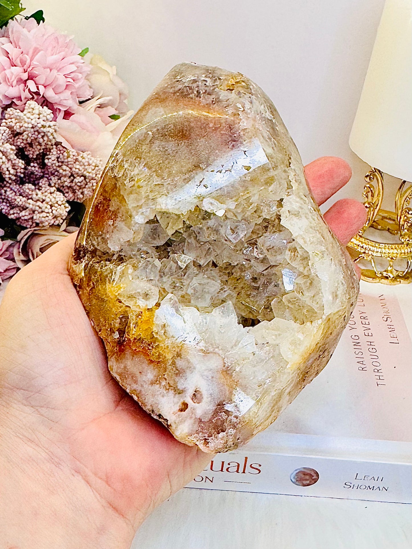Large Natural 13cm 691 Pink Amethyst Druzy Freeform