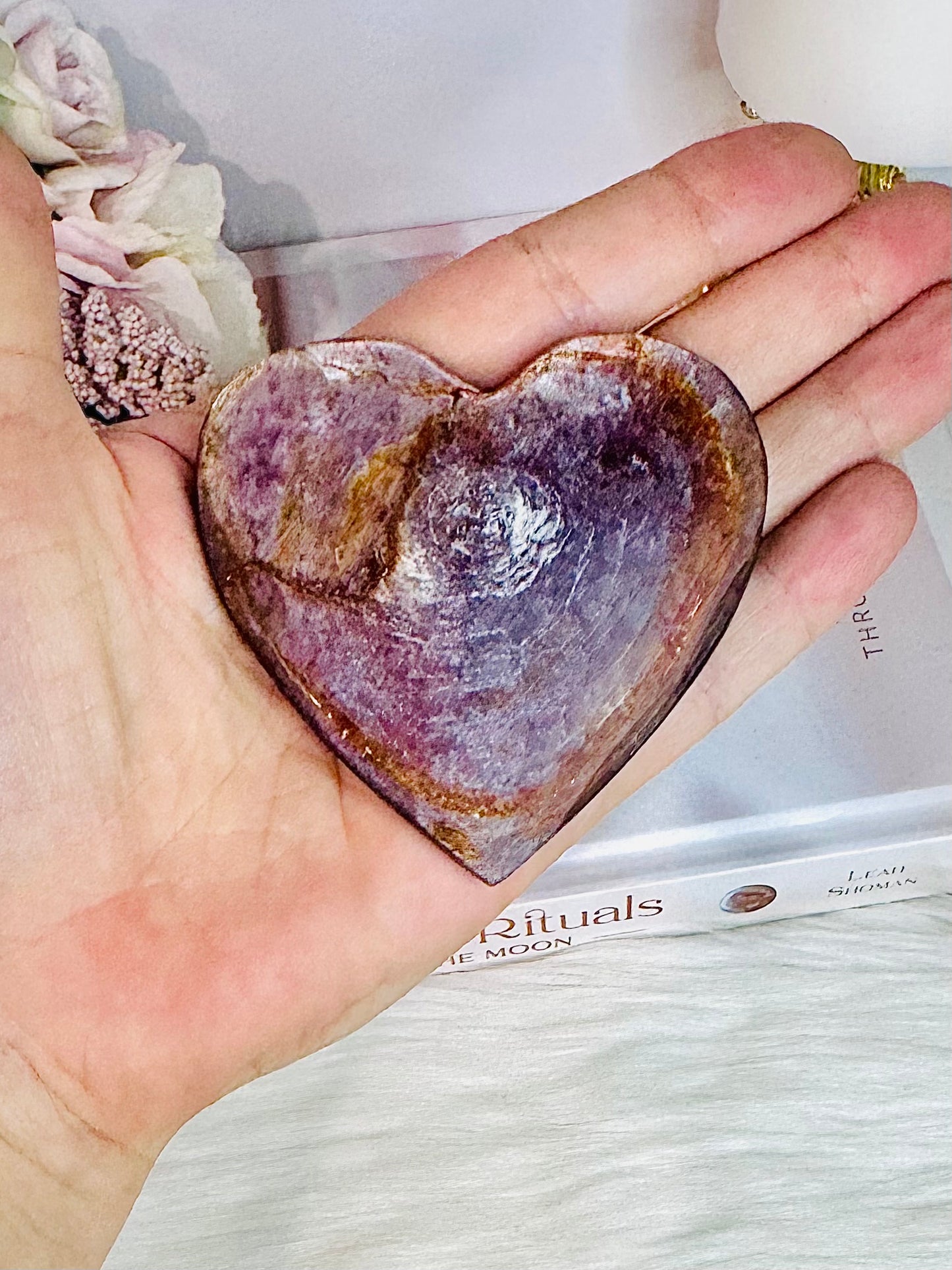 Divine Large 7cm Purple Mica Shiny Heart