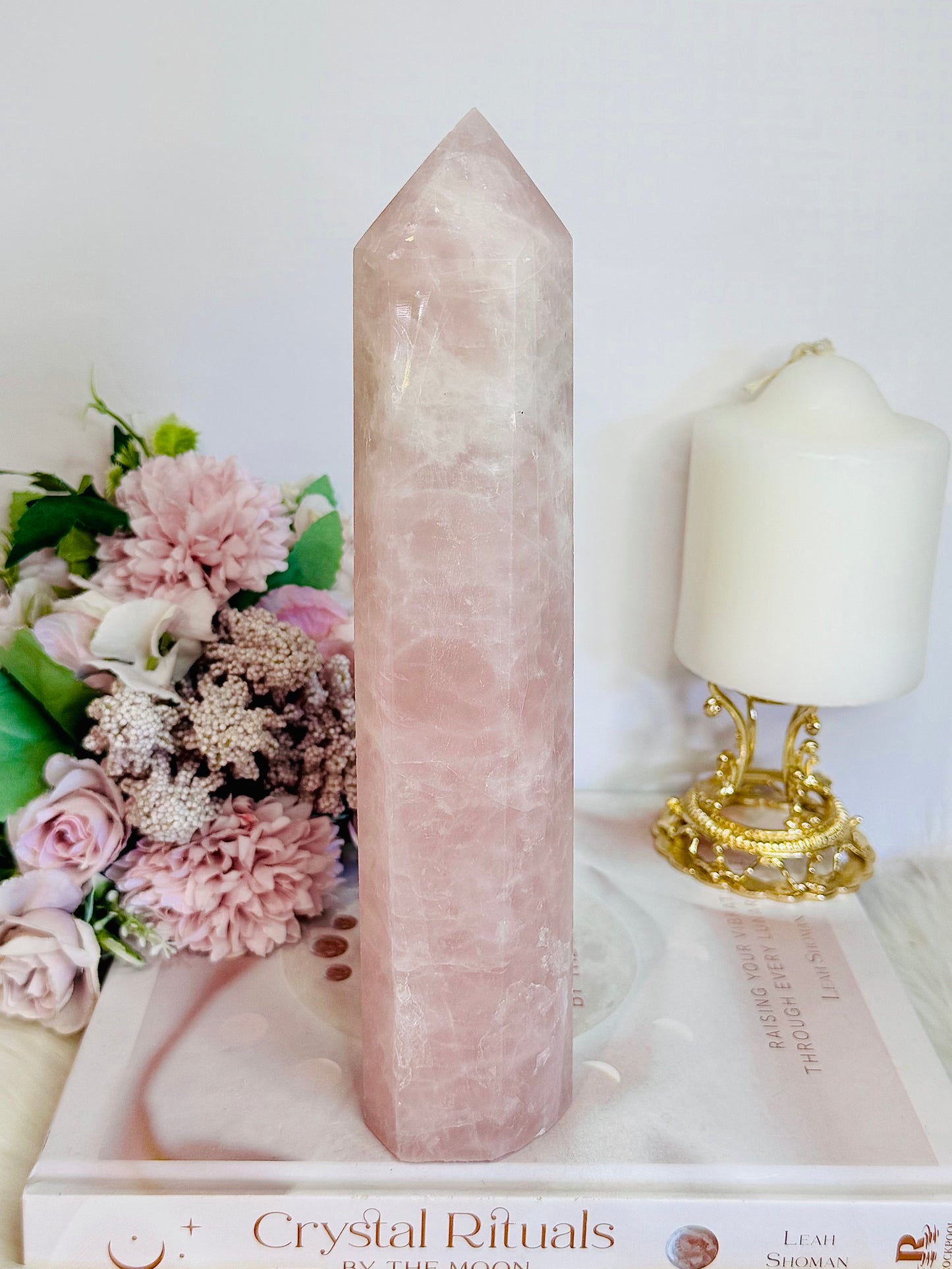 Large Rose Quartz Chunky Tower 23cm