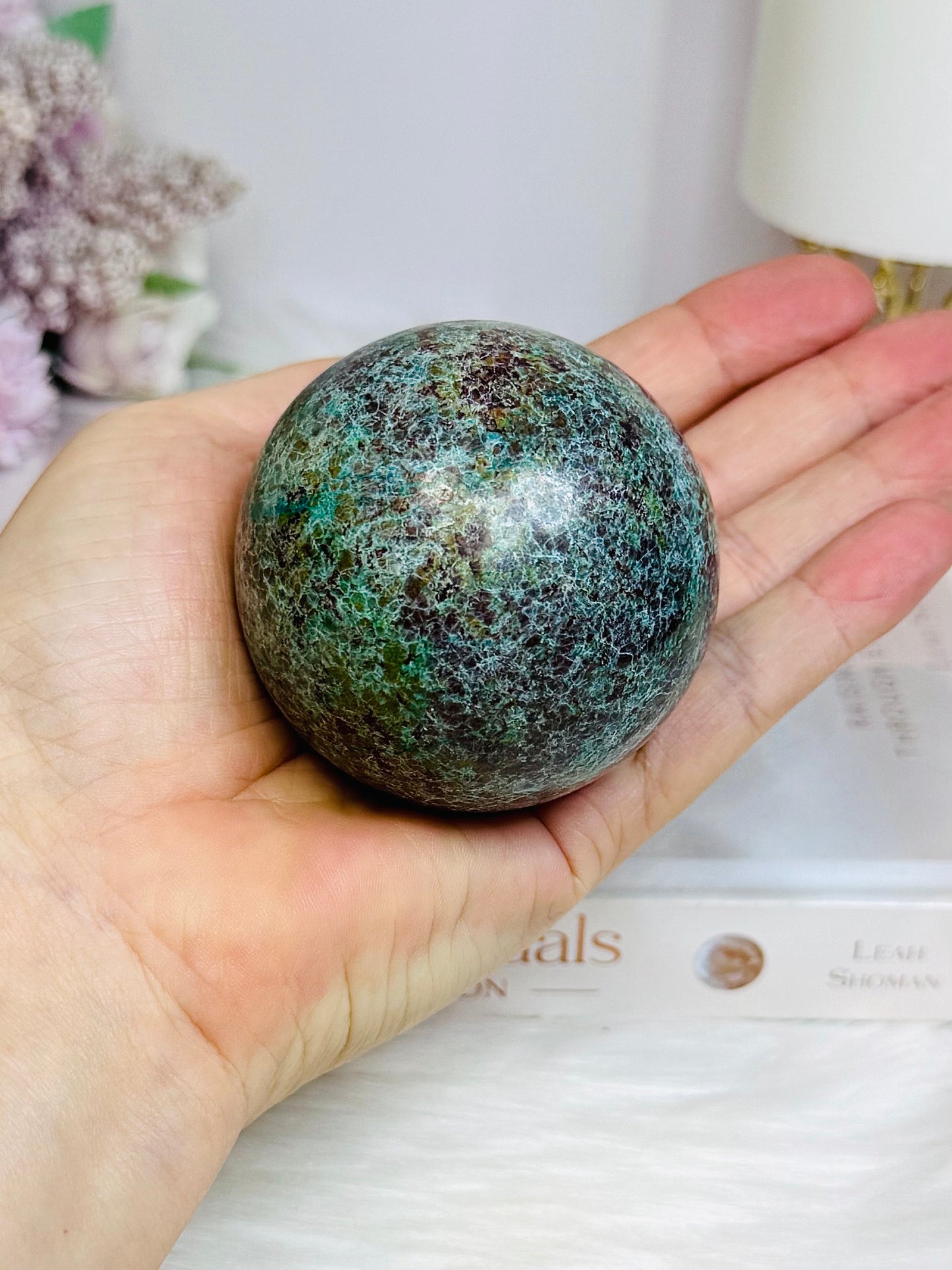 Large African Turquoise Sphere on Stand 294g