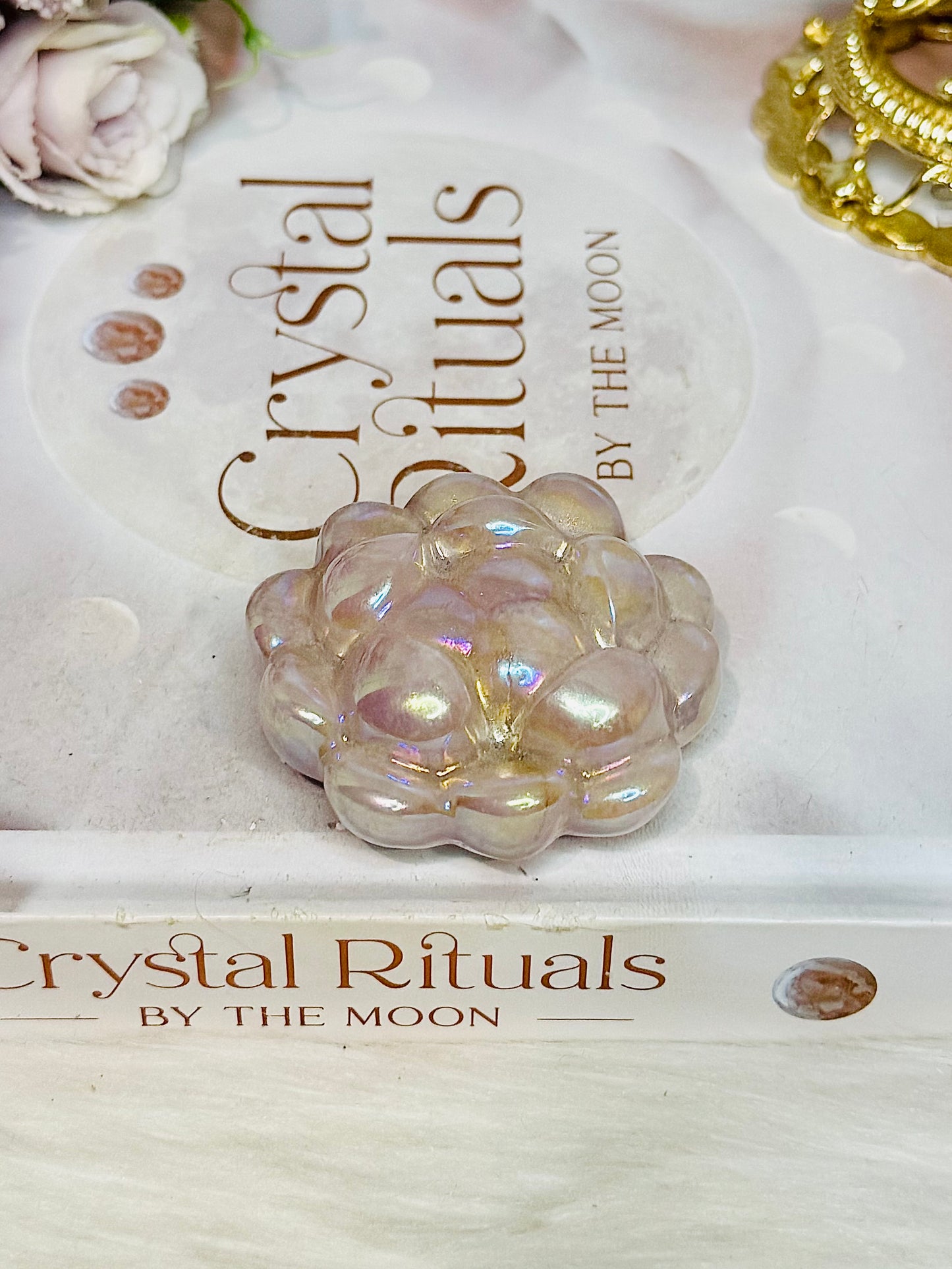 Angel Aura Rose Quartz Flower