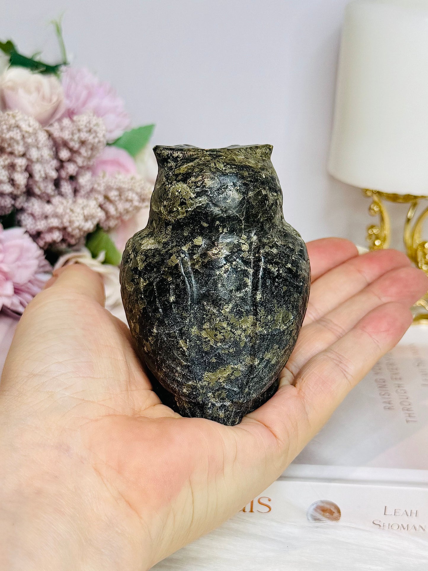 Large Pyrite Owl 8cm 458g